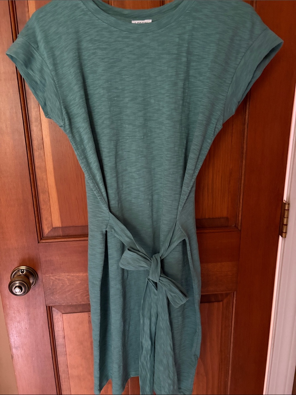 J. Crew Teal Tie-Waist Dress